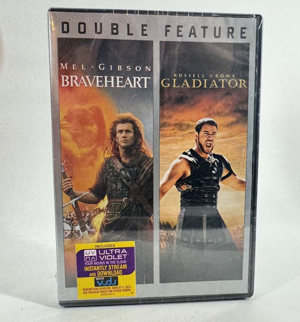 Braveheart & Gladiator SEALED DVD 2013 2-Disc Set Mel Gibson Russell Crowe
